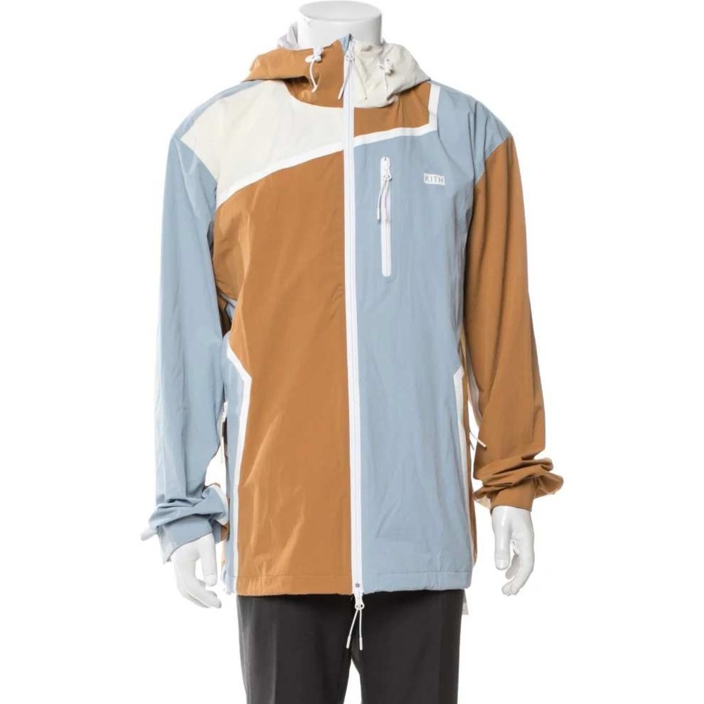 Kith Madison Jacket Climate Blue Tan Colorblock Windbreaker XXL KHM010268-460
